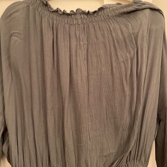 Free People Slate Blue Mini Boho Dress w/drop elastic waist - Picture 13 of 14